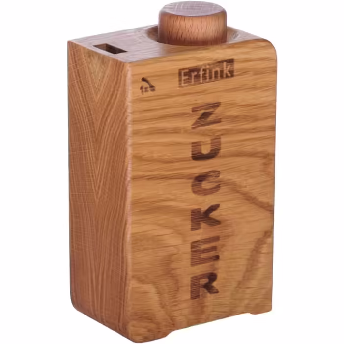 Oak wood sugar dispenser ZUCKER, 200 ml, dispensing 4g of sugar, approximately 60 portions. Sugar shaker, sugar jar, sugar dispenser, spice jar, storage container, wood.