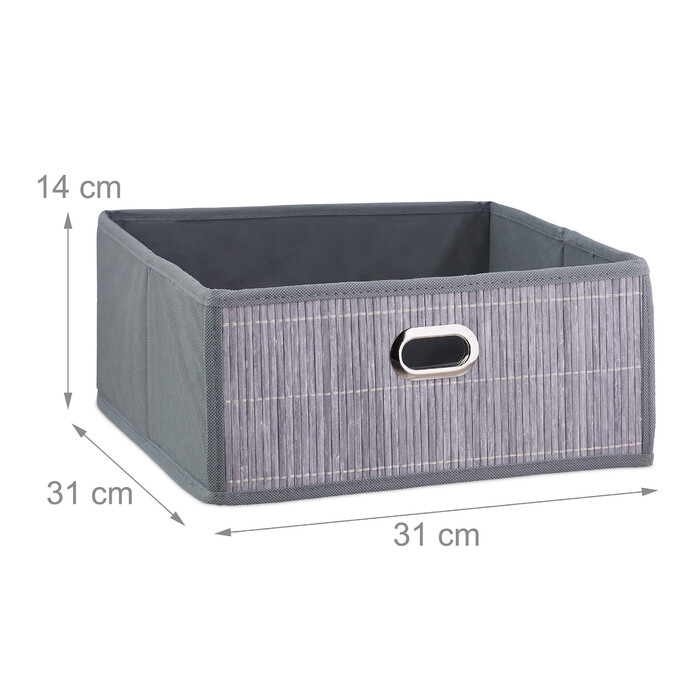 Relaxdays Bamboo Flat Storage Basket