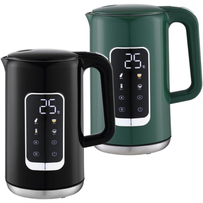 Електричний чайник 1.7л з LED-дисплеєм, 13 температурних режимів (смарагдово-зелений)