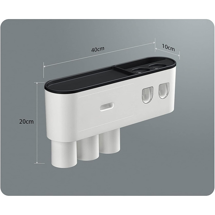 Toothpaste Dispenser Bathroom Toothbrush Holder Set, Wall-Mounted Toothbrush Holder with Double Automatic Toothpaste Dispenser, 3 Cups, and Drawer for Bathroom