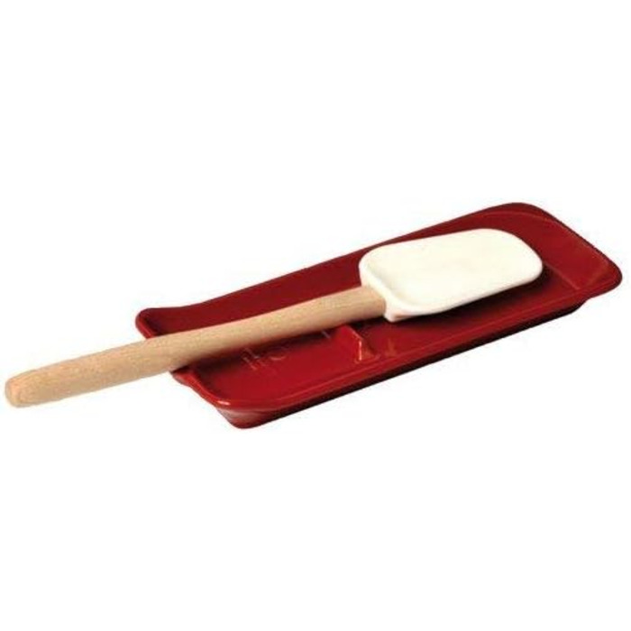 Interior Oak Grooved Spoon Rest, Ceramic, Burgundy