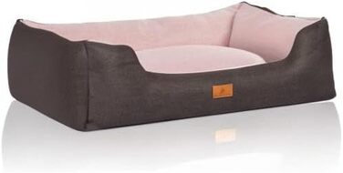 Knuffelwuff 14096-006 Dog Bed, Dog Basket, Dog Sofa, Dog Cushion, Dog Basket Cover Washable Tunnel XL (Black-Pink, L 120 x W 85 x H 25 cm)