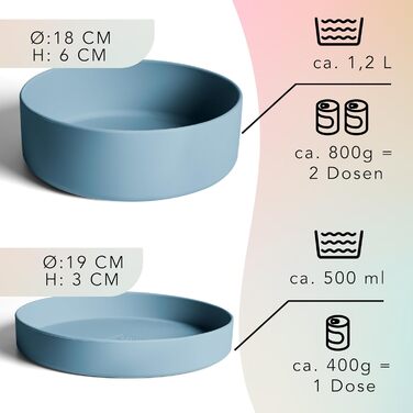 Миска для собак Ne&no® Silikon Fress 1200 мл з кришкою, синій сталевий колір, нековзна, для маленьких та середніх порід