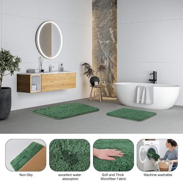 Набір для ванної кімнати Z ZONAMA 24 предмети: душовий завіс, килимок, сміттєве відро, тримач для унітазу, дозатор мила. Стильний набір для дому та квартири. Колір: зелений