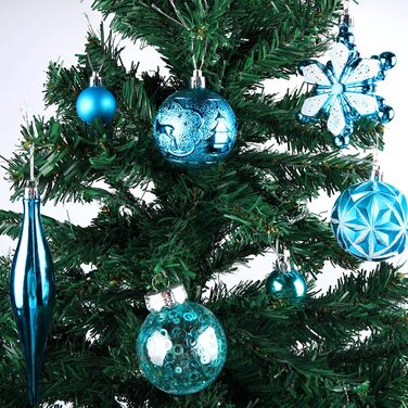 40 шт. прикрас на ялинку: сині кулі, міцні, для новорічного декору