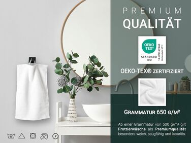 Набір махрових рушників ZOLLNER Premium, 6 шт, 50x70 см, білий — високопоглинаючі бавовняні рушники готельного стандарту, сертифікація Oeko Tex, стійкі до прання при 95°C