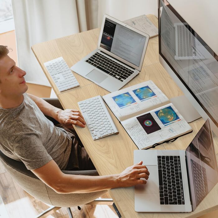 Електричний регульований стіл TRIUMPHKEY 140x70 см з USB, 3-позиційна пам’ять, антиколізійна система, стіл для комп’ютера, клен+білий