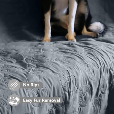 Водонепроникний килимок для собак Pawsee, антиковзкий, 150 x 120 см, сірий. Захисний килимок для собак, диван, собачий софа, для дому та подорожей, легко миється. Підходить для великих собак та котів.