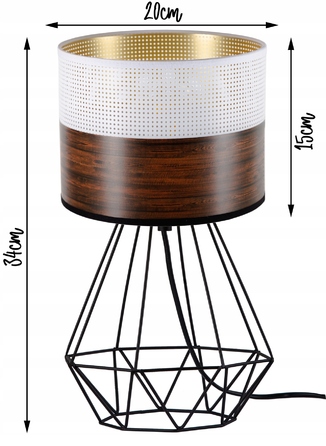 Стильна настільна нічна лампа з абажуром у кольорі венге, сучасний лофт, LED
