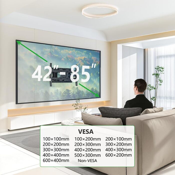 Настінний кріплення для телевізора XTRARM TiTon, 120 см, поворотний, 40 кг, VESA max. 400x400 мм, чорний
