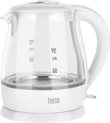 Бездротовий електричний чайник TEESA 1L, TSA1030B, білий