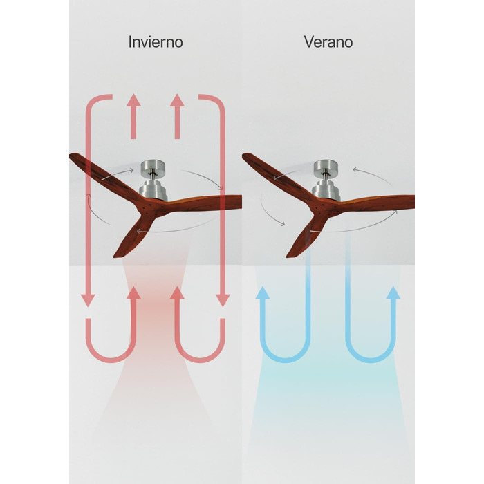 Вентилятор стельовий WINDSTYLANCE з дерева, з підсвіткою, Нікель, Wi-Fi, пульт, 40W, тихий, Ø132 см, 6 швидкостей, таймер, DC-двигун, літньо-зимовий режим, дерев'яні лопаті, без освітлення + вимикач