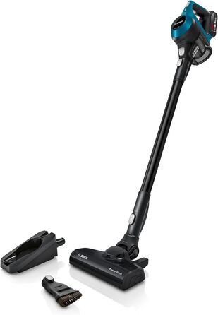 Bosch Unlimited Serie 6 BKS6111P cordless vacuum cleaner, cordless handheld vacuum, bagless, lightweight, hygiene filter, high suction power, long runtime, crevice nozzle, suitable for all floor types, blue
