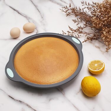 To encounter Round Silicone Cake Molds, 22.5 cm, Non-Stick Silicone Baking Molds, Food Grade, with Metal-Reinforced Frame, Increased Strength