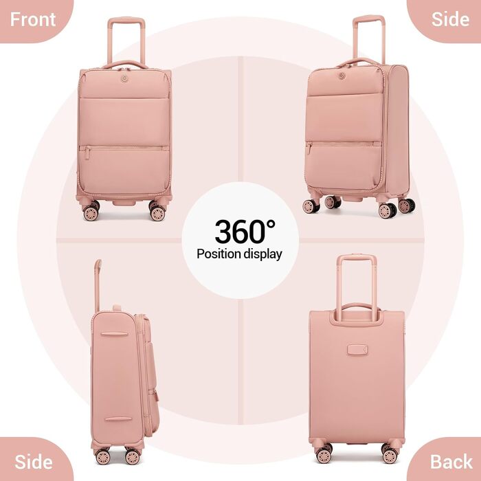 Чемодан Miss Lulu ручної об'єм, 59.5 x 36.5 x 25 см, зелений, з відділенням для мокрого/сухого, 32 л