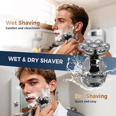 Машинка для гоління голови OSDUE чоловіча, водонепроникна, акумуляторна Type-C, для гладкої голови, магнітна, легка в очищенні, 60 хв роботи