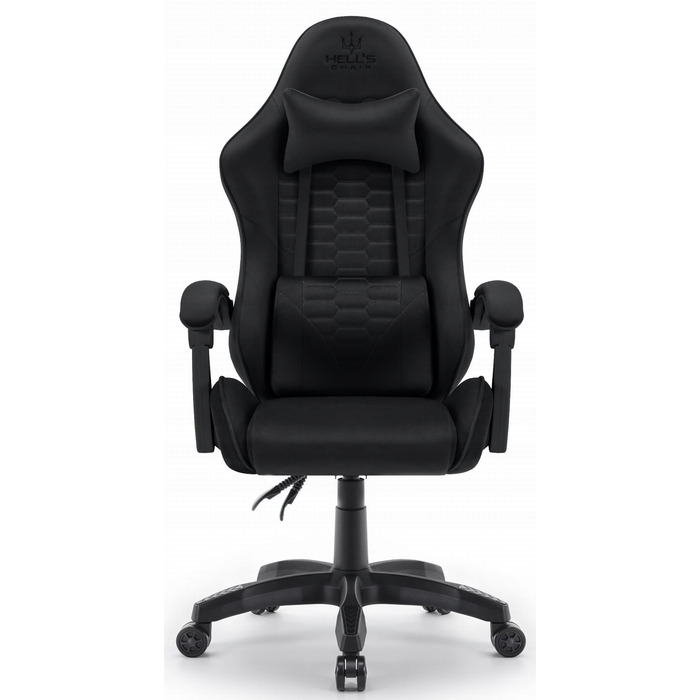 Ігрове крісло Hell's Chair HC-1000 Black, тканина, чорний