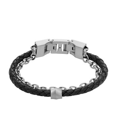 Браслет Fossil Casual (Чорний): шкіряний або з нержавіючої сталі, магнітний/застібка-пряжка