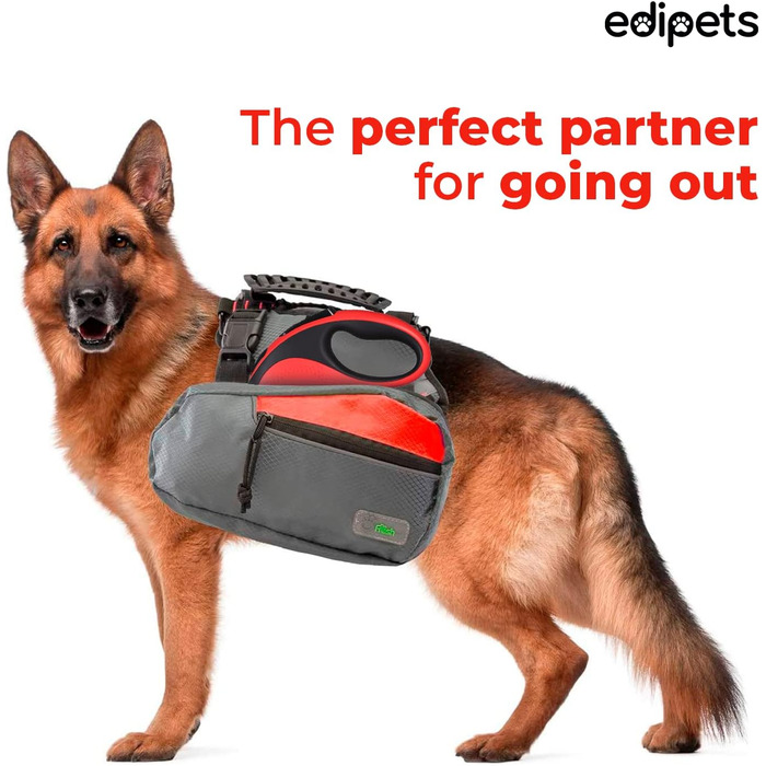 Hundeleine Edipets висувна 8 м, для собак різних розмірів, червона