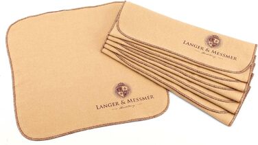 Langer & Messmer Polishing Cloths for Smooth Leather made of 100% Cotton in a Practical Set - The shoe cloth for professional shoe care ( | Beige) (6-piece set, Beige)