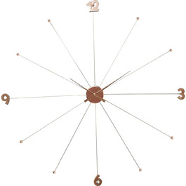 Kare Design Wall Clock Like Umbrella, 100cm Diameter, Clock, Modern, Minimalist, Aluminum Frame, Round, Battery not included (Rosegold)