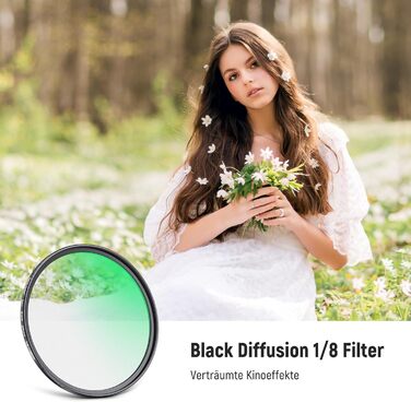 Фільтр NEEWER Black Diffusion 62mm для відеозйомки та портретів – м'який ефект, захисне покриття