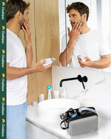 Чоловічий дорожній туалетний набір Kulturbeutel, водонепроникна косметичка з двома блискавками (сірий)