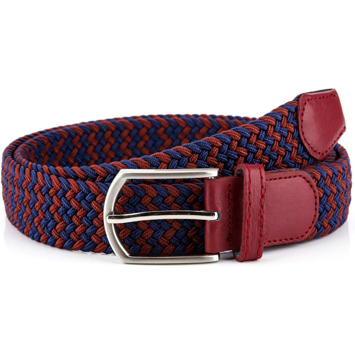 Плетене вітростійке полотно, еластичний ремінь на пояс для чоловіків/жінок/підлітків, багатокольоровий (винний, 90/95 см, L)