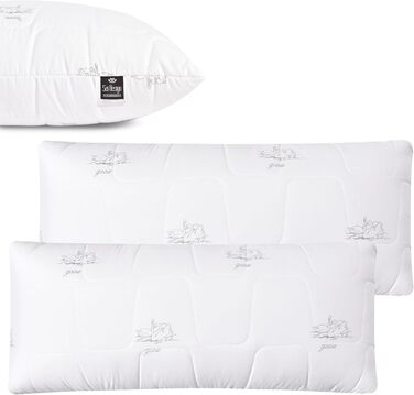 Подушка sei Design 40x80 см, 2 шт, мікрофібра, дихаюча, екстра м'яка для сну, для бокового та шийного положення, стьобана Swan