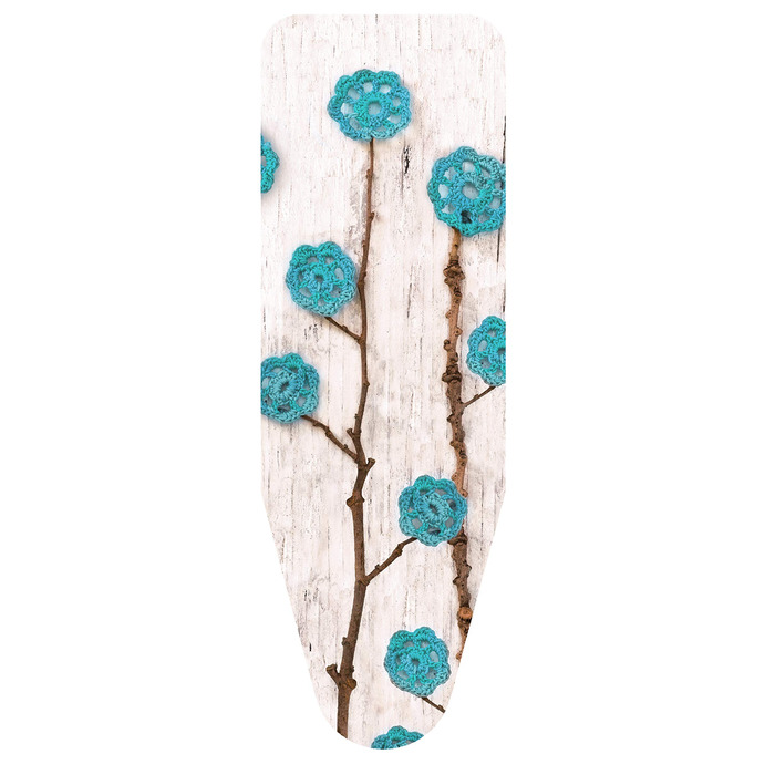 Чохол для прасування 140 x 55 см, блакитний, вовна, квіти, розмір XL