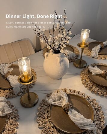 Нічник бездротовий акумуляторний Wiederaufladbare з димером та лампочкою для спальні, вітальні, їдальні - Золотий A-gold