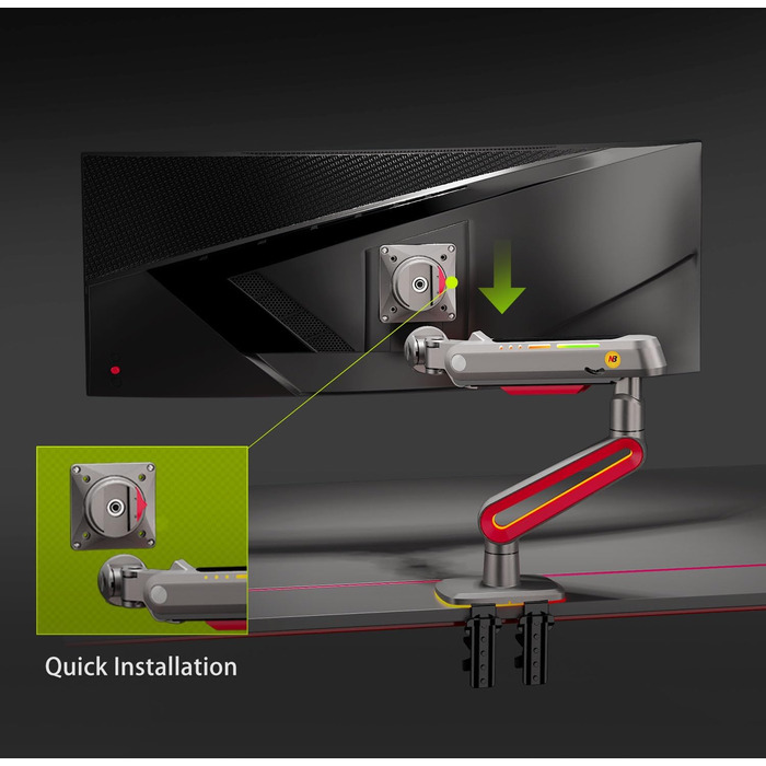 Кріплення для монітора 32-60 дюймів Ultrawide, до 20 кг, VESA 75/100 мм (Червоний)