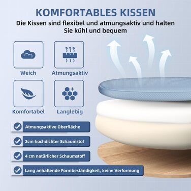 Ергономічне крісло для офісу, крісло для робочого столу з підйомними підлокітниками, регульована поперекова підтримка, офісне крісло для керівника, поворотне крісло, сітчасте крісло з функцією гойдання до 125°, (Синій, без підголівника)