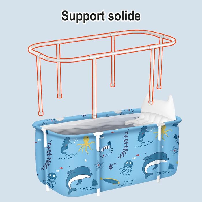 Foldable Bathtub for Adults, 132 x 68 x 47 cm, Steam Bucket for Sauna, Shower and Ice Bath, Portable, Non-Inflatable (Blue) (Green)