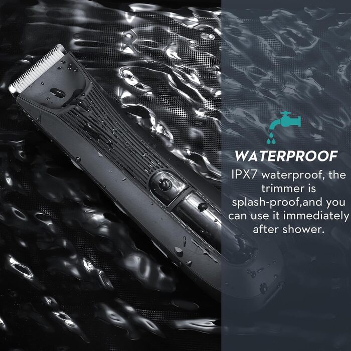 Електричний чоловічий тілобривець Kibiy з LED-підсвічуванням та дисплеєм, IPX7 водонепроникний, з двома лезами