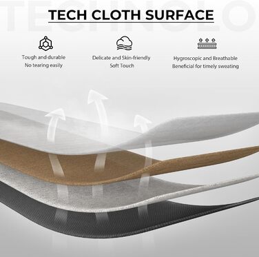 Ігровий крісло Dowinx з тканини, ергономічний геймерський крісло з м'якими підлокітниками, стабільний ігровий та офісний крісло для тривалого сидіння (Сірий)