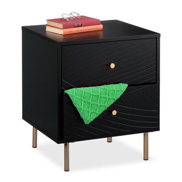 Relaxdays Nightstand with 2 Drawers