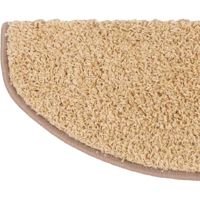 Набір килимків на сходи Floordirekt Barcelona (15 шт.) - міцні, легкі у догляді, бежеві, напівкруглі (65 x 23,5 см)