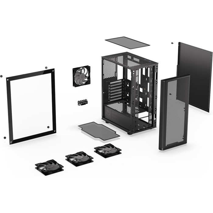 Корпус для ПК Endorfy Ventum 200 ARGB ATX з 4 вентиляторами 120 мм ARGB, скло, Mesh-фасад, широка сумісність охолодження
