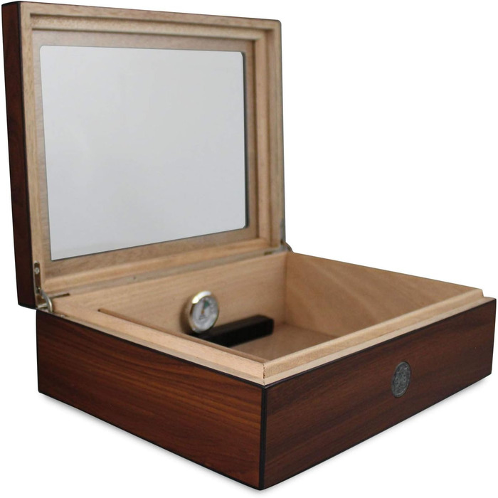 Вологостійкий вологомір Egoist Premium для сигар - дерев'яний ящик-гумодор для 5 сигар, чорний (JK00171)