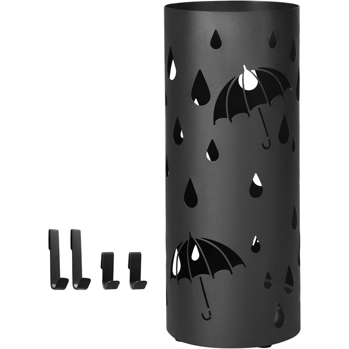 SONGMICS Umbrella Stand - White & Black, 49 x 19.5 cm - Durable & Stylish