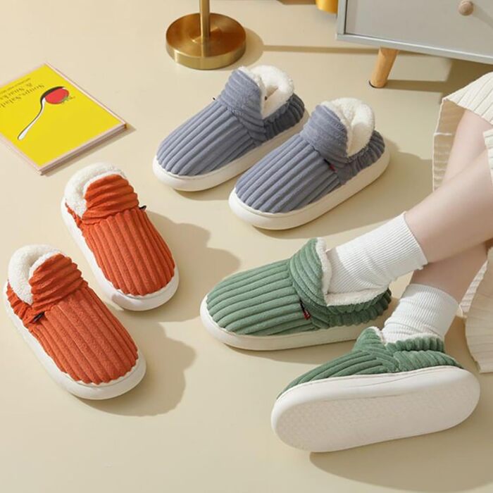 М'які домашні тапочки для жінок на зиму, теплі, закриті, унісекс, неслизькі, з товстою підошвою, модель 