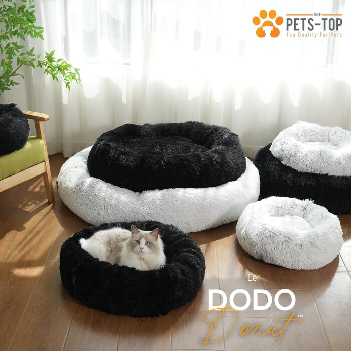 Dog Bed - Medium-Sized Dogs [with washable cover] - Dog Basket, Cat Bed, Sleeping Places & Furniture for Dogs, Long Dog Basket, Dog Bed, 80 cm Diameter, Pearl Grey