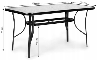 Металевий прямокутний стіл MultiGarden, 120 x 70 x 71 см