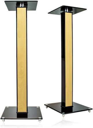 Ексклюзивні підставки для колонок BS03 чорного глянцю з декоративною вставкою (з акорну)