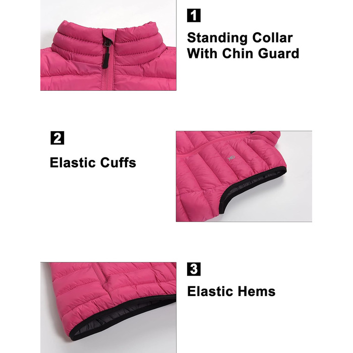 Жіночий теплий пуховий жилет itte Donkey Andy для хайкінгу, подорожей та повсякденного носіння (Verdünner Rosa, XS)