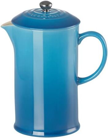 Френч-прес Le Creuset 1 л, керамічний, синій Marseille, з нержавіючим пресом