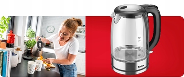 Електричний чайник Amica KD 2050G, 2200 Вт, 1,7 л, сріблястий/сірий