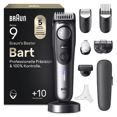 Триммер для бороди Braun Series 9 BT9565: професійний набір 14 в 1, титанове лезо, до 180 хв роботи, водонепроникний, 52 налаштування довжини