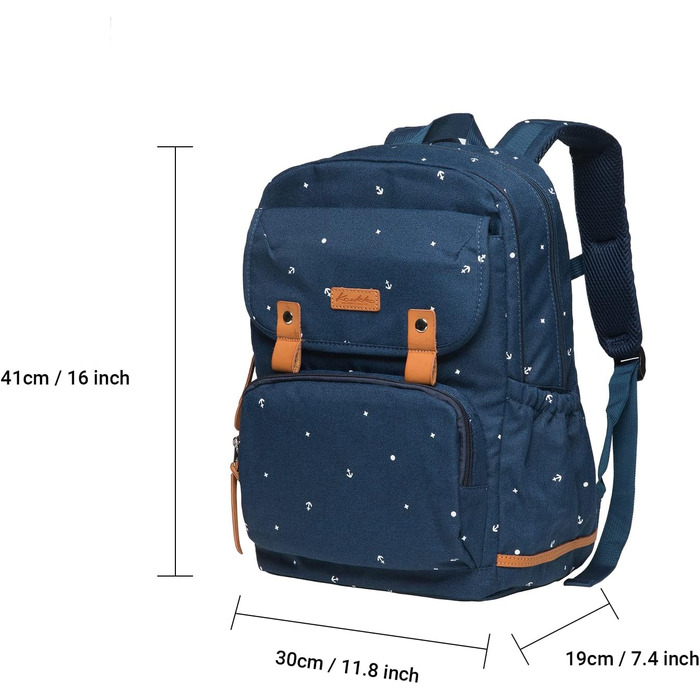 Жіночий рюкзак Kaukoo для студентів, ноутбука, подорожей, синій (K8009)